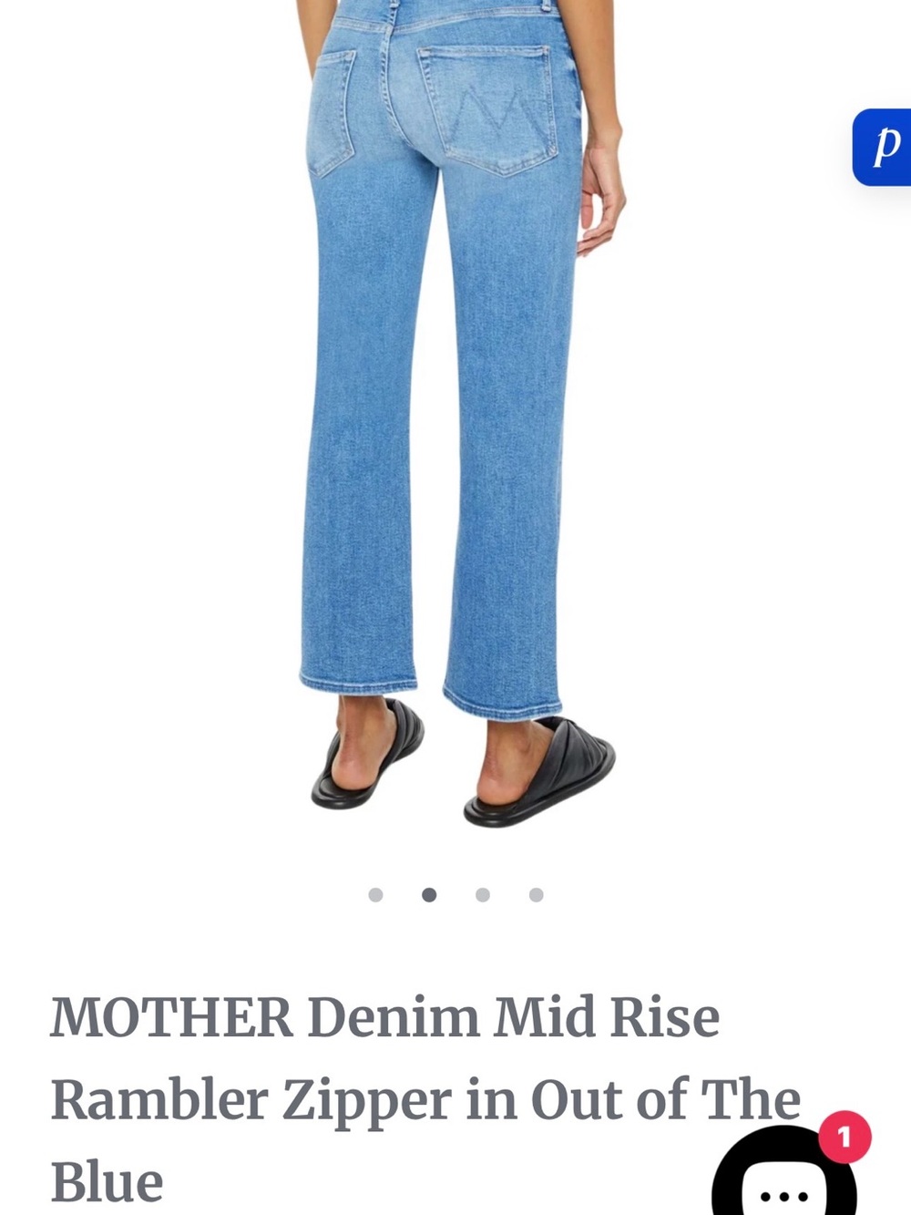 MOTHER Light Blue Mid-Rise Cropped Straight Jeans - Picture 2 of 5